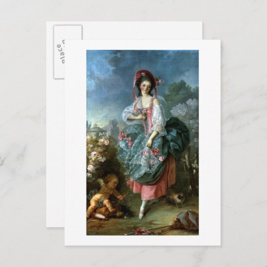 ポートレートのマドモワゼルGuimardとしてTerpsichore, c ポストカード (正面/裏面)