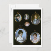 ポートレートのミニチュア、LtoRおよびToB: Sir Thomaから ポストカード (正面/裏面)