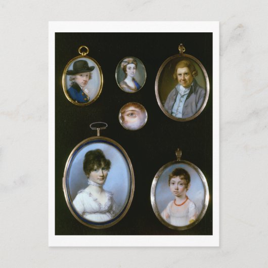 ポートレートのミニチュア、LtoRおよびToB: Sir Thomaから ポストカード (正面)