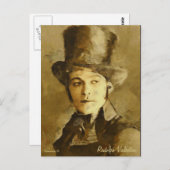 ポートレートのルドルフ・ヴァレンティノアートハガキ ポストカード (正面/裏面)