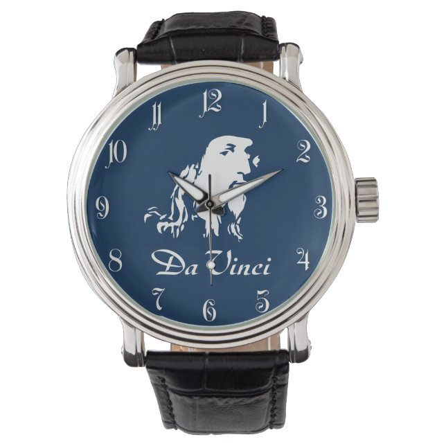 ポートレートのレオナルド・ダ・ヴィンチ 腕時計 (正面)