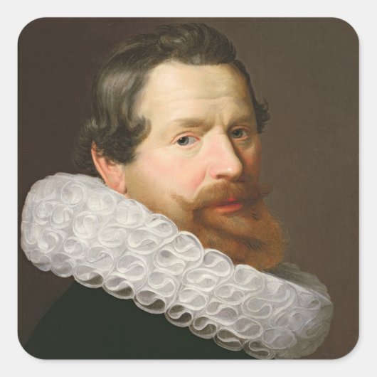 ポートレートの人がバサバサをする スクエアシール (正面)