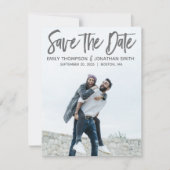 ポートレートの写真の結婚式の保存日付カードのモダン セーブザデート (正面)