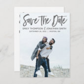ポートレートの写真の結婚式の保存日付カードのモダン セーブザデート (正面/裏面)