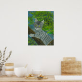 ポートレートの可愛い緑の目猫|過去記事 ポスター (キッチン)