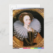 ポートレートの大きな羽毛の女性 ポストカード (正面/裏面)