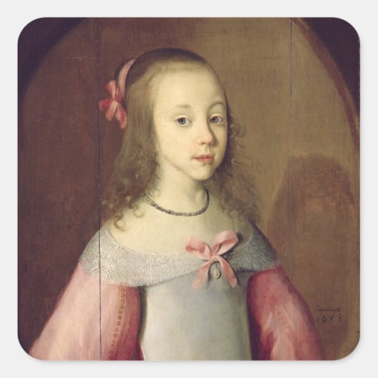 ポートレートの少女， 1651 スクエアシール (正面)