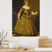 ポートレートの少年とコルフクラブ – ゴルフプリント ポスター (キッチン)