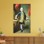 ポートレートの少年ペットスパニエル犬, 18世紀 キャンバスプリント (インサイチュ (リビング))