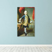 ポートレートの少年ペットスパニエル犬, 18世紀 キャンバスプリント (インサイチュ (ウッドフロア))