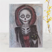 ポートレートの幽霊、ハロウィーン カード (黄色い花)