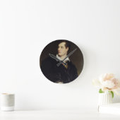 ポートレートの後のByron主はトマスフィルによって絵を描きました ラウンド壁時計 (ホーム)
