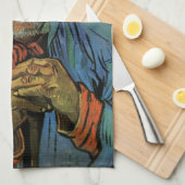 ポートレートの忍耐エスカレーターbyビンセント・ヴァン・ゴッホ キッチンタオル (四つ折り)