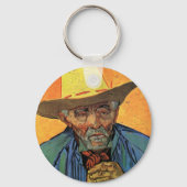 ポートレートの忍耐エスカレーターbyビンセント・ヴァン・ゴッホ キーホルダー (裏面)