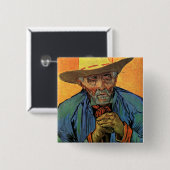 ポートレートの忍耐エスカレーターbyビンセント・ヴァン・ゴッホ 缶バッジ (正面&裏面)