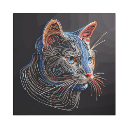 ポートレートの猫顔- AI生成 メタルプリント