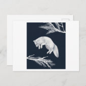 ポートレートの白い枝を持つ北極キツネ ポストカード (正面/裏面)