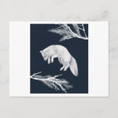ポートレートの白い枝を持つ北極キツネ ポストカード (正面)