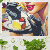 ポートレートの美しいピンアップ キッチンタオル (折り畳み)