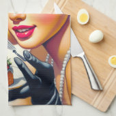 ポートレートの美しいピンアップ キッチンタオル (四つ折り)