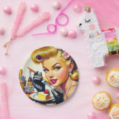 ポートレートの美しいピンアップ ペーパープレート (パーティー)