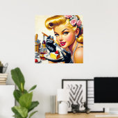 ポートレートの美しいピンアップ ポスター (ホームオフィス)