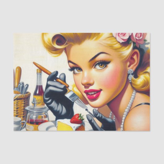 ポートレートの美しいピンアップ 薄葉紙 (正面)