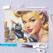 ポートレートの美しいピンアップ 薄葉紙 (クラフト)