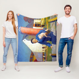 ポートレートの農家ファームライフNC Wyeth 1943 フリースブランケット