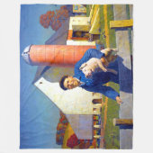 ポートレートの農家ファームライフNC Wyeth 1943 フリースブランケット (正面)