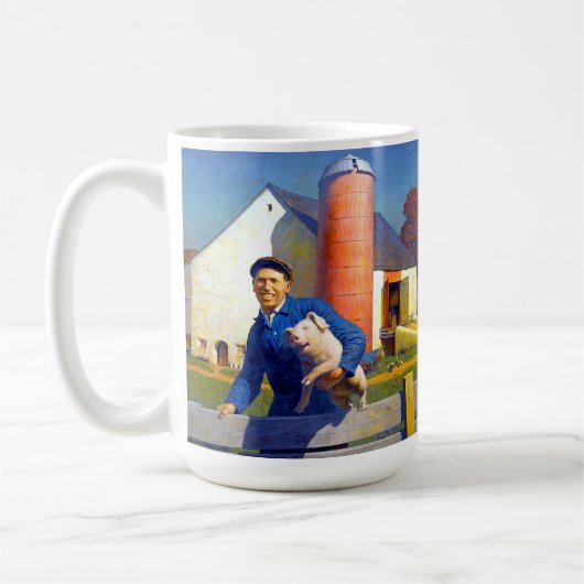 ポートレートの農家N C Wyeth Americana Art 15oz コーヒーマグカップ (左)