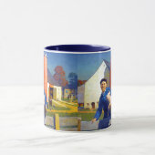 ポートレートの農家N C Wyeth Americana Art 15oz マグカップ (中央)