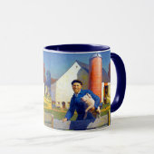 ポートレートの農家N C Wyeth Americana Art 15oz マグカップ (正面右)