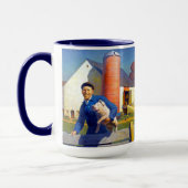 ポートレートの農家N C Wyeth Americana Art 15oz マグカップ (左)