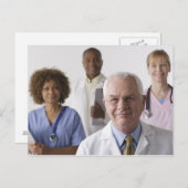 ポートレートの4つの医療プロフェッショナル、スタジオ ポストカード (正面/裏面)