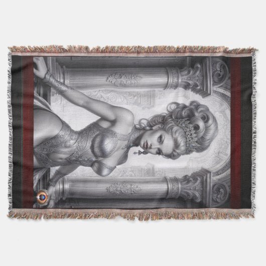 ポートレートのDrusella Arkaevis AI Art by Xzendor7 スローブランケット (正面)