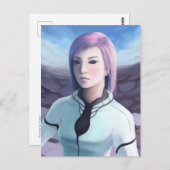 ポートレートのTrisha – 未来的な女絵画の子 ポストカード (正面/裏面)