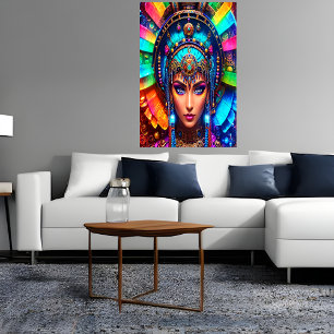 ポートレートアステカ：女神ミッチェヒエテル   AI Art ポスター