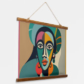 ポートレートアフリカンマスクカラー 吊り下げ型タペストリー (傾斜あり)
