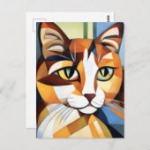ポートレートアートカリコキャットキュービスト ポストカード (正面/裏面)