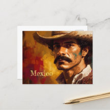 ポートレートアートメキシカンハットファッションはっきりした男