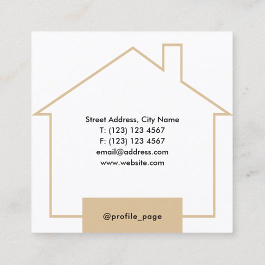 ポートレートイメージハウス形状フレーム スクエア名刺 (裏面)