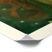 ポートレートウーマンシャムロックグリーン金ゴールドケルト結び目模様 ポスター (角)