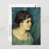 ポートレートオブウーマンインブルー,ヴァンゴッホファインアート ポストカード (正面/裏面)