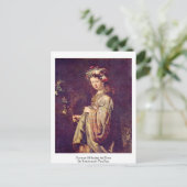 ポートレートオブサスキアアアスフローラバイレンブラントヴァンリジン ポストカード (スタンド正面)