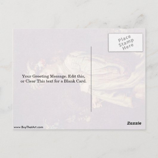 ポートレートオブサスキアアアスフローラバイレンブラントヴァンリジン ポストカード (裏面)