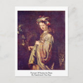 ポートレートオブサスキアアアスフローラバイレンブラントヴァンリジン ポストカード (正面)