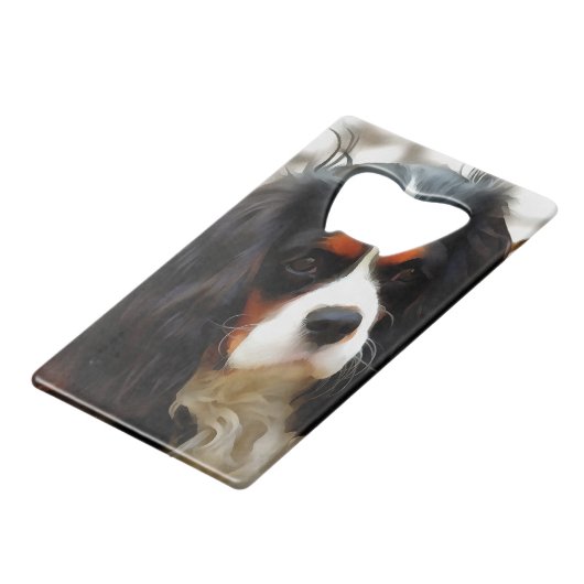 ポートレートオブザキングチャールズカバリエスパニエル犬 クレジットカード栓抜き (裏面アングル)