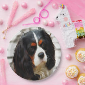 ポートレートオブザキングチャールズカバリエスパニエル犬 ペーパープレート (パーティー)