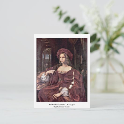 ポートレートオブジョアンナオブアラゴンバイラファエロサンツィオ ポストカード (スタンド正面)